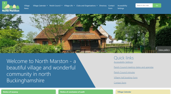 North Marston Parish Council Screenshot